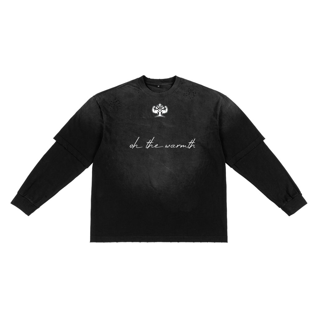 Sunfade Hand-Frayed Faux Two-Piece T-Shirt [ Part of the oh the warmth collection]